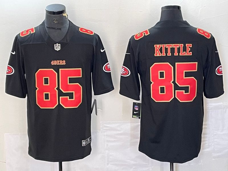 Men San Francisco 49ers #85 Kittle Black gold 2023 Nike Vapor Limited NFL Jersey style 2->kansas city chiefs->NFL Jersey